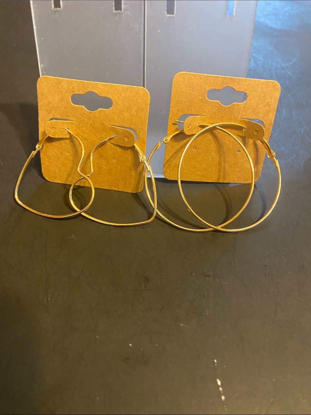 Fashion Jewelry Gold Double Hoop Earrings